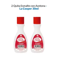 GENERICO - 2 Quita Esmalte con Acetona Fresa 30ml - La Cooper