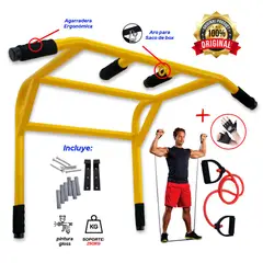 HOLGU - Barra multifuncional 2 en 1 PREMIUM + Liga + guantes