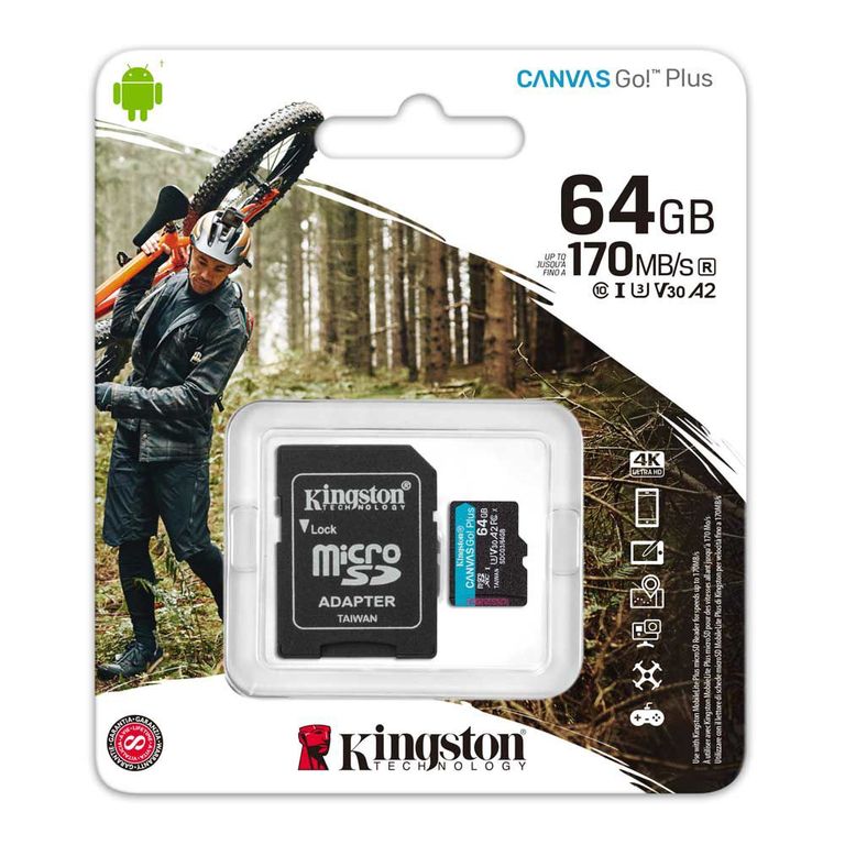 MicroSD Canvas Go Plus 64 GB Ideal para Gopro 4k