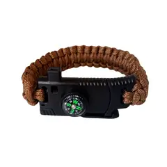 GENERICO - Pulsera Táctica Paracord Camping y Supervivencia Con Hoja de Acero