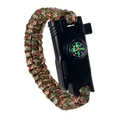 GENERICO - Pulsera Táctica Paracord Camping y Supervivencia Con Hoja de Acero