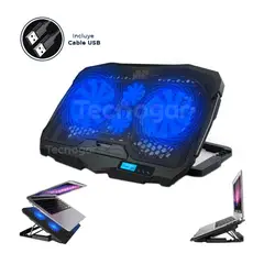 SEISA - Cooler 4 Ventiladores Gamer Enfriamiento de Laptop o Notebook 17"