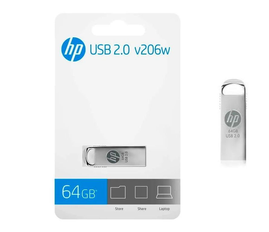 MEMORIA USB 2.0 64GB V206W PLATEADO