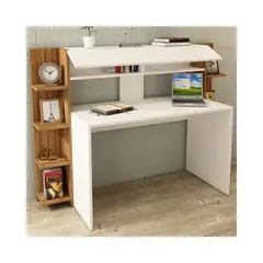 AMUEBLE - Escritorio de melamine SIENA Blancocaramelo Tiendas