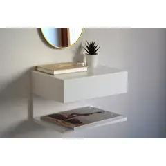 TU MESITA - Velador Flotante Contemporáneo Mehr Blanco 48cm