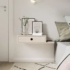 TU MESITA - Velador Flotante Contemporáneo Peron Blanco 65 cm
