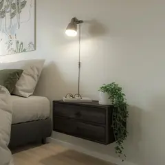 TU MESITA - Velador Flotante Contemporáneo Joako Negro 50cm