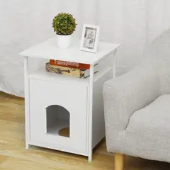 TU MESITA - Velador/Cama para Mascota Tiersen Blanco 61cm