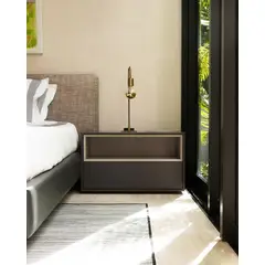 TU MESITA - Velador Contemporáneo Gwen Negro 76 cm