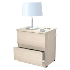 TU MESITA - Velador Moderno Pierina Arena 2 Cajones