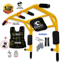 HOLGU - Barra 15 En 1 PREMIUM + Chaleco 10kg + Guantes