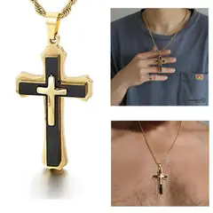 GENERICO - Collar para Hombre de Cruz Acero