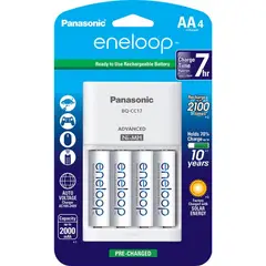 PANASONIC - CARGADOR BQ-CC17 ENELOOP + 4 PILAS AA 2100mAh