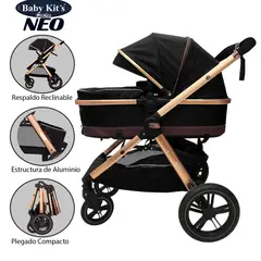 BABY KITS - Coche Cuna Moises NEO Negro