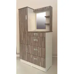 GENERICO - COMODA CON ESPEJO DE 90CM COLOR ENTABLADO