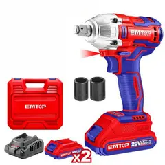 EMTOP - Llave de impacto 12 20v bateria 2ah y cargador