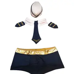 GENERICO - Disfraz Sexy Lencería Piloto Azul Marino