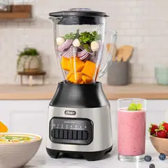 OSTER - Licuadora con vaso de vidrio y 6 velocidades más pulso BLSTPEG-NPB