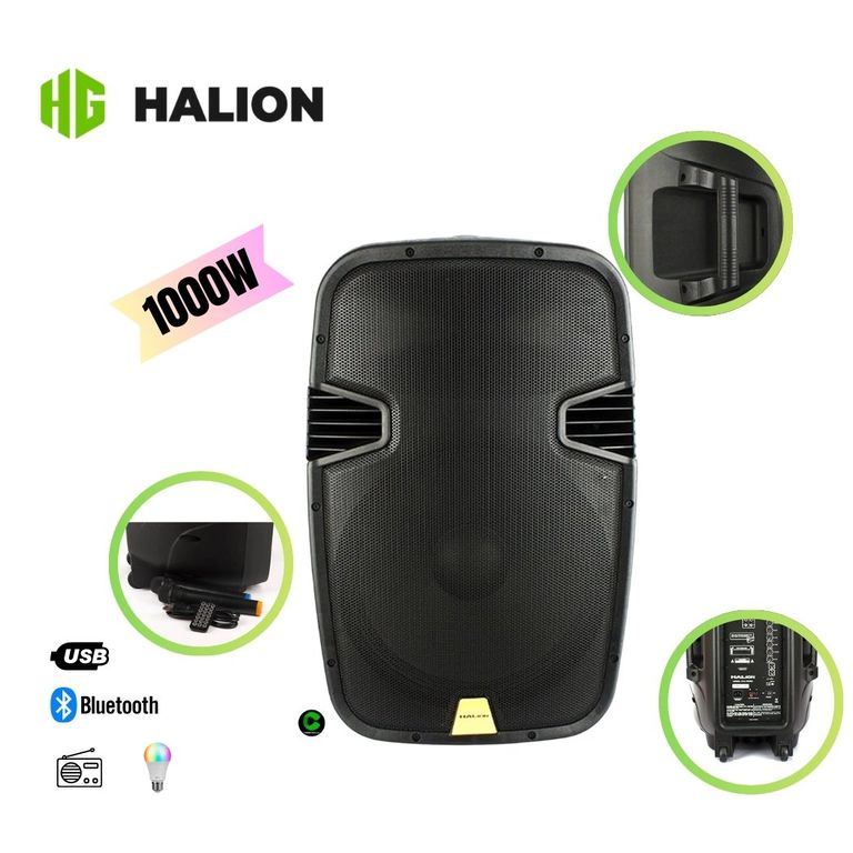 Parlante Activo 15″ PHA-15MBK 2UHF 1000W