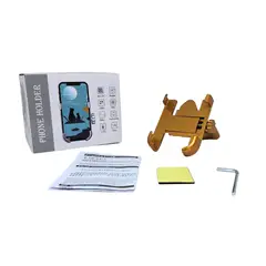 GENERICO - Soporte Celular Para Moto o bicicleta timon o Aluminio C-1 Dorado