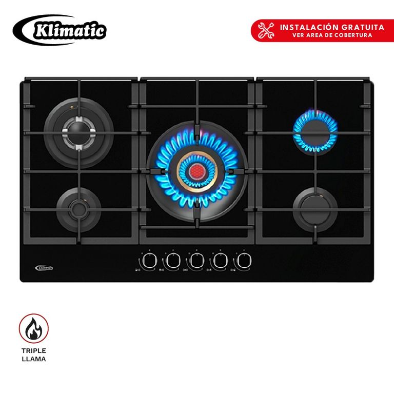 Cocina Empotrable a Gas 5 Hornillas Vulcano 5 Marca