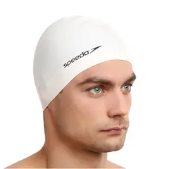 SPEEDO - Gorro para Natacion Plain Flat Blanco