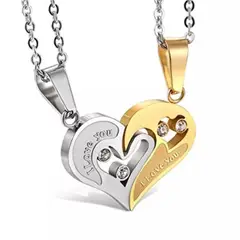 GENERICO - Collar corazón partido enamorados i Love you