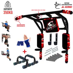 HOLGU - Barra Dominadas - Paralelas 15 en 1 + Push Up + Guantes