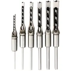 GENERICO - SET DE 6 BROCAS CUADRADAS DE MORTAJA PARA CARPINTERIA 6.4 MM A 16 MM.