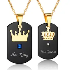 GENERICO - Collar King Queen para enamorado compartir