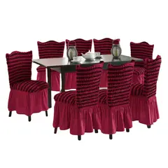 SALA FABULOSA - Funda de silla 8 pzs spandex burbuja bicolor GUINDA