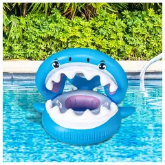 GENERICO - FLOTADOR 85cm CON ASIENTO Y SOMBRA DE TIBURON