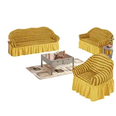 IMPORTADO MC - Funda de mueble 3-2-1 spandex burbuja bicolor ORO