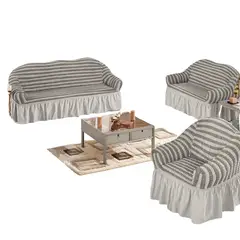 IMPORTADO MC - Funda de mueble 3-2-1 spandex burbuja bicolor GRIS