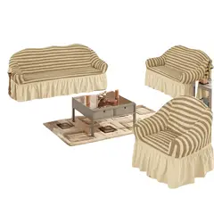 IMPORTADO MC - Funda de mueble 3-2-1 spandex burbuja bicolor BEIGE