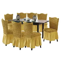 SALA FABULOSA - Funda de silla 8 pzs spandex burbuja bicolor ORO