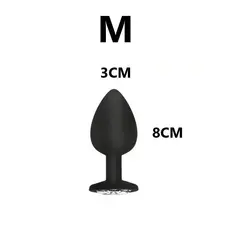 GENERICO - Plug Anal suave De Silicona 8.0 X 3.5 cm - color Negro