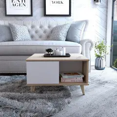 TU MESITA - Mesa de Centro Lia Miel Blanco Moderno