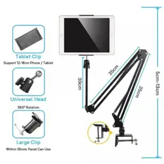 GENERICO - Soporte de Celular Tablet Hasta 10 para Escritorio Cama Plegable 360°