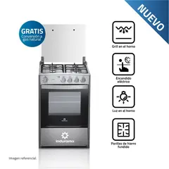 INDURAMA - Cocina a Gas Olvera QZ 4 Hornillas Croma
