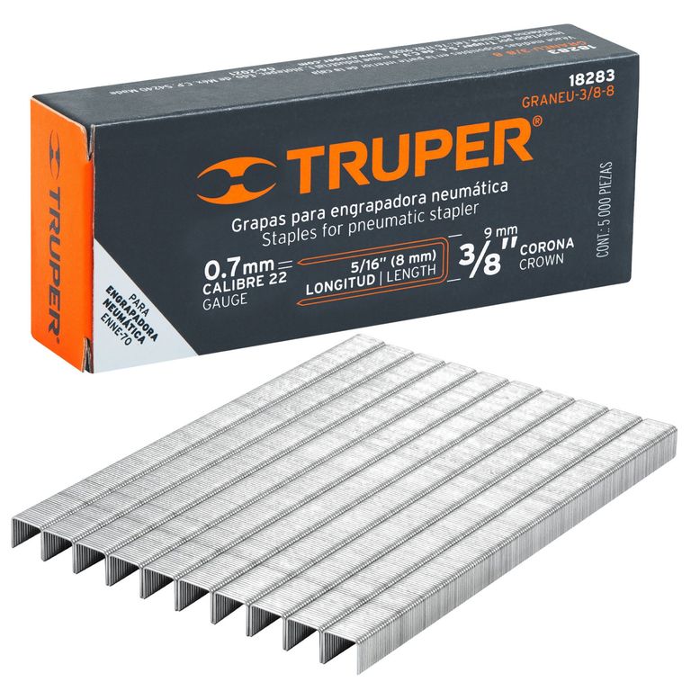 GRAPAS corona 3/8" calibre 22, 8mm, 5000 UNIDADES