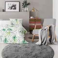 GENERICO - Bajada de cama redonda 100x100CM PLOMO