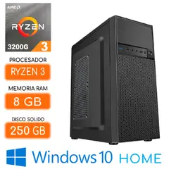 AMD - Computadora RYZEN 3 3200G Ram 8GB SSD 256GB Wind.10 CPU PC