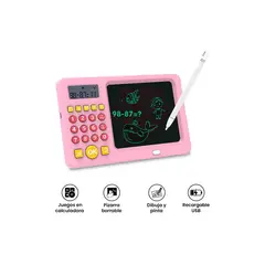 GENERICO - Calculadora Didáctica y Educativa Pizarra para Niños - Rosa