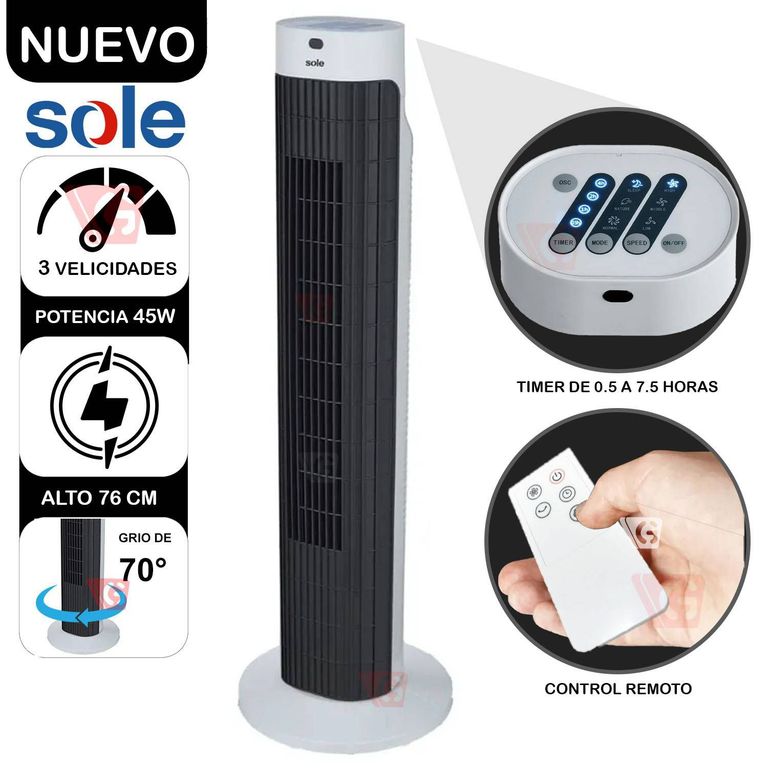 Ventilador De Aire Torre SOLAIR019 Blanco