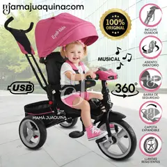 KIDS - Triciclo Guiador «PEDAL BABY» Pink