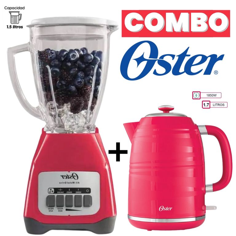 COMBO ROJO LICUADORA 15LT + HERVIDORA 17LT MOD BLSTKAGMPB