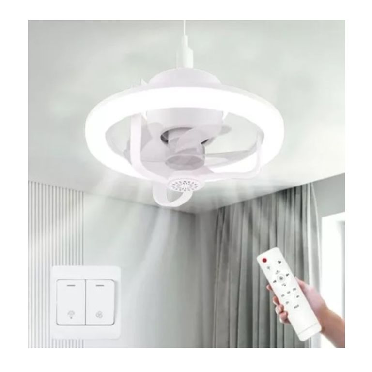 Foco Ventilador de Techo Giratorio 360° 50W Control Remoto