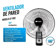 FUJITEC - Ventilador de pared CF-80C de 18 pulgadas de 75watts