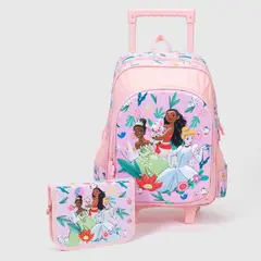 GENERICO - Pack Mochila Y Cartuchera De Princesas Rosado